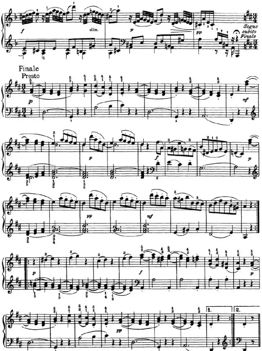 海顿 钢琴奏鸣曲 Hob XVI 24 in D major