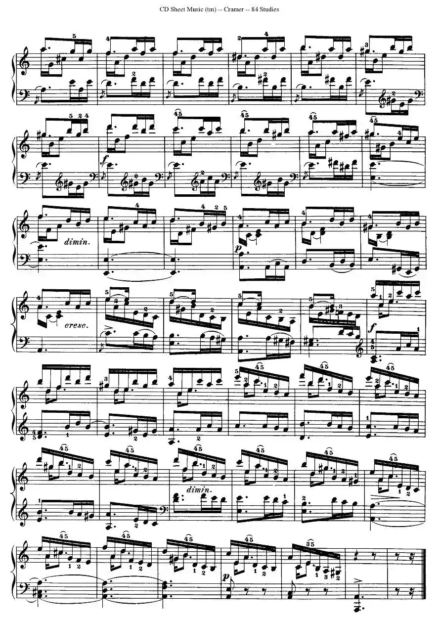 Cramer - 84 exercices（51—55）（克拉莫84首钢琴练习曲）