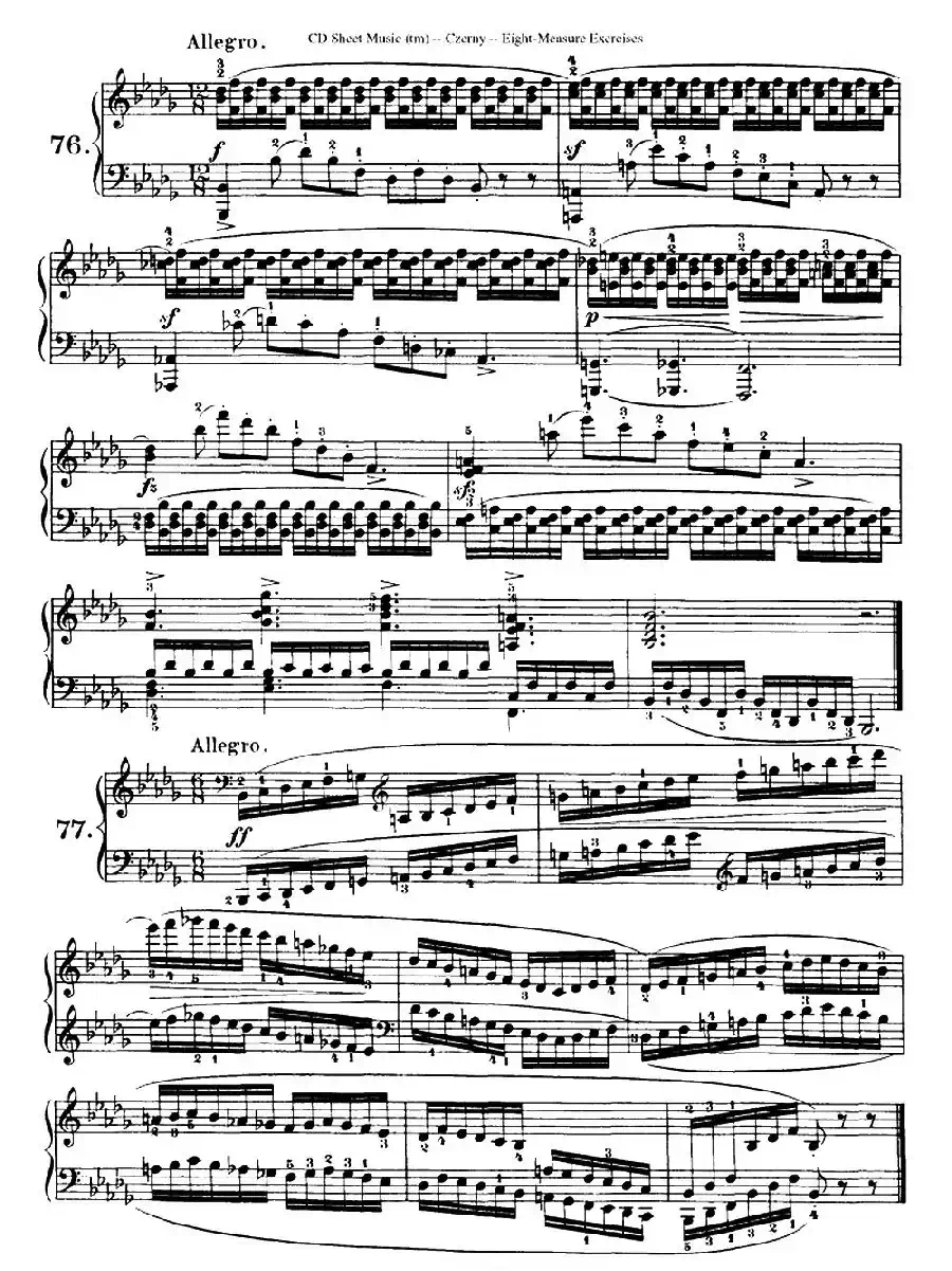 160 Eight- Measure Exercises.Op.821（车尔尼160首钢琴八小节练习曲（72——87））