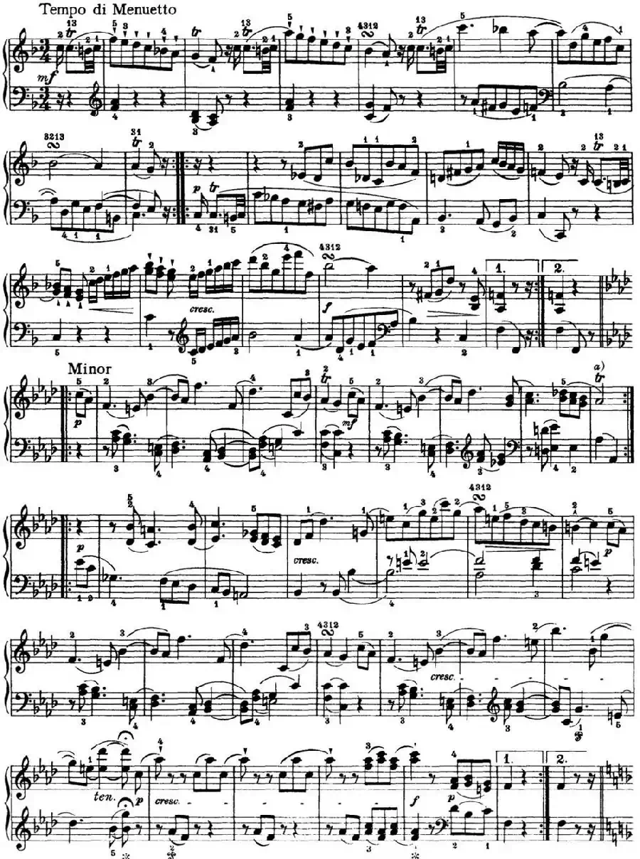 海顿 钢琴奏鸣曲 Hob XVI 29 in F major