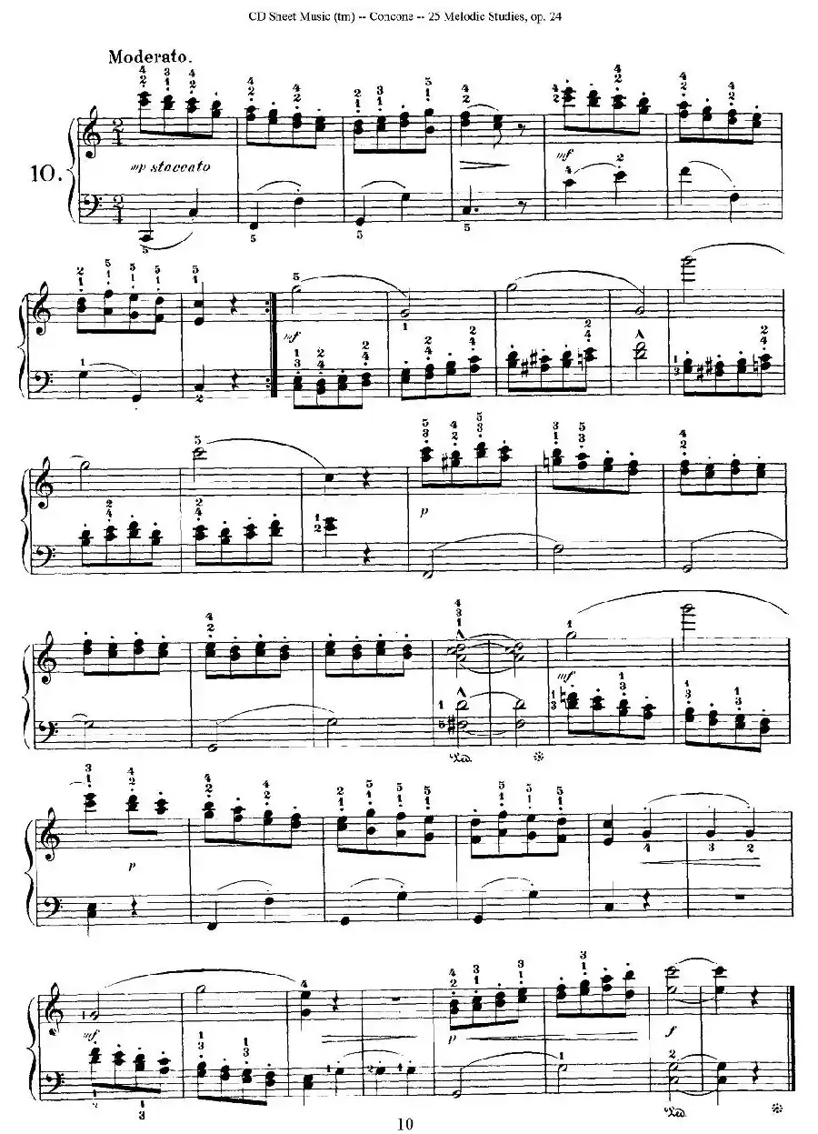 Concone - 25 Melodic Studies easy and progressive（6—10）