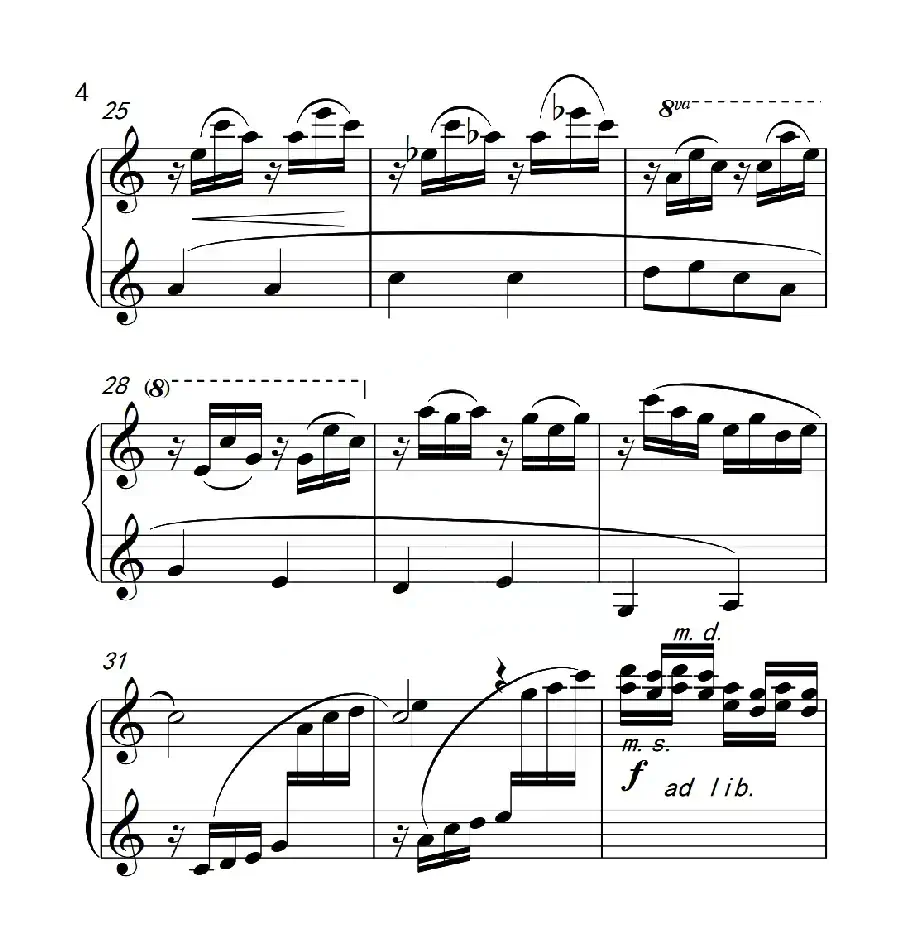 第六级B组 溪边嬉水（中国音乐学院钢琴考级作品1~6级）