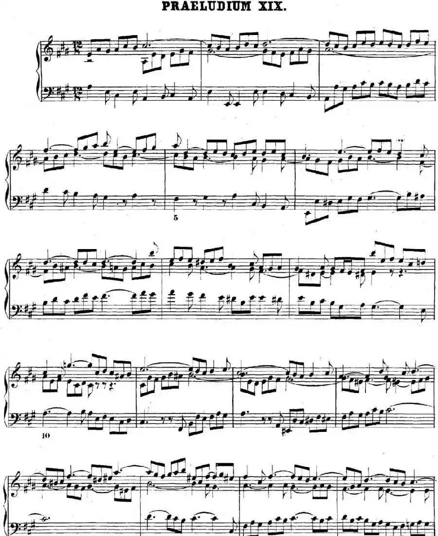 巴赫《平均律钢琴曲集·第二卷》之前奏曲(NO.19)