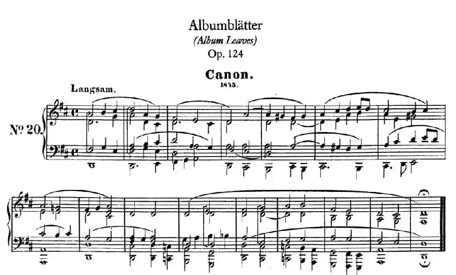 Albumblätter Op.124（纪念册页）（No.20）