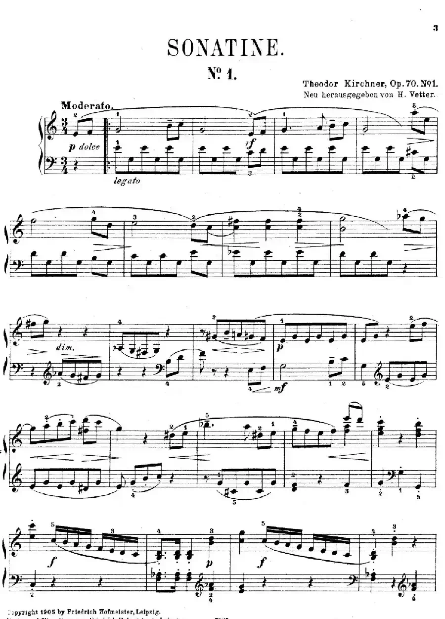 Five Sonatinas Op.70（5首钢琴小奏鸣曲·1）