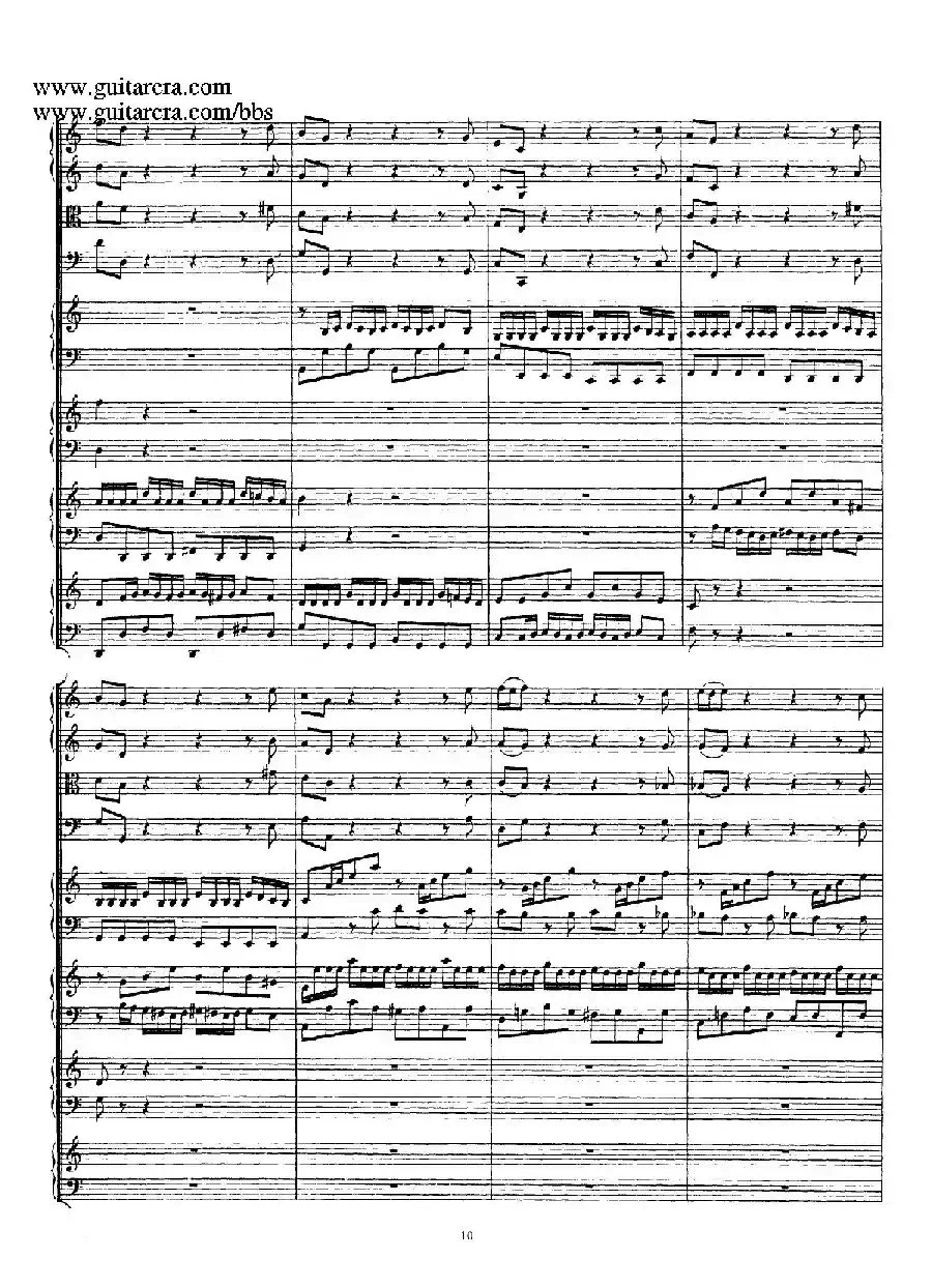 为四架古钢琴而作的a小调协奏曲 BWV 1065（总谱）