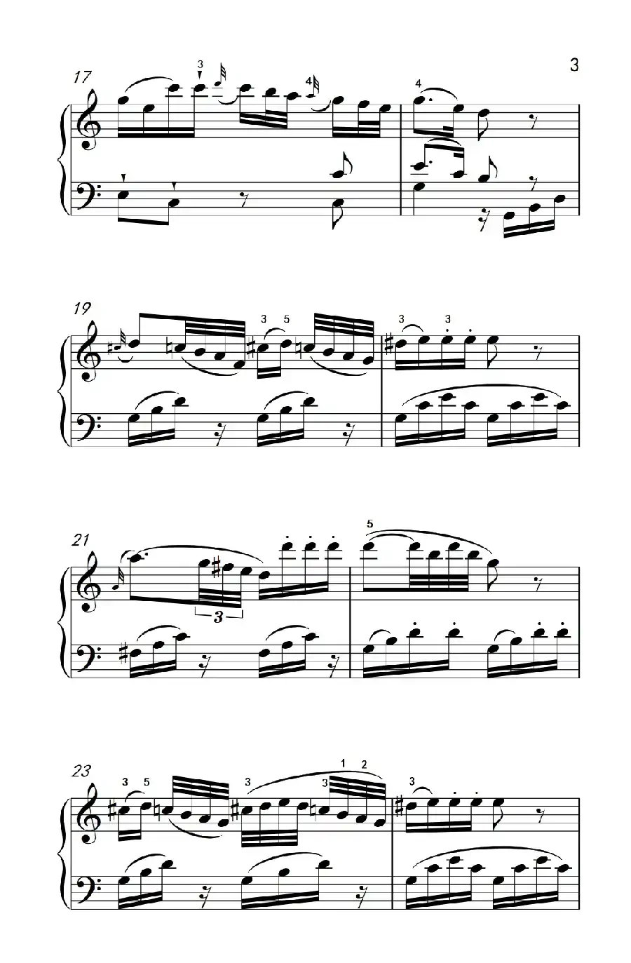 第八级1.C大调奏鸣曲 第一乐章 K.330（中央音乐学院 钢琴（业余）考级教程 7-9级）
