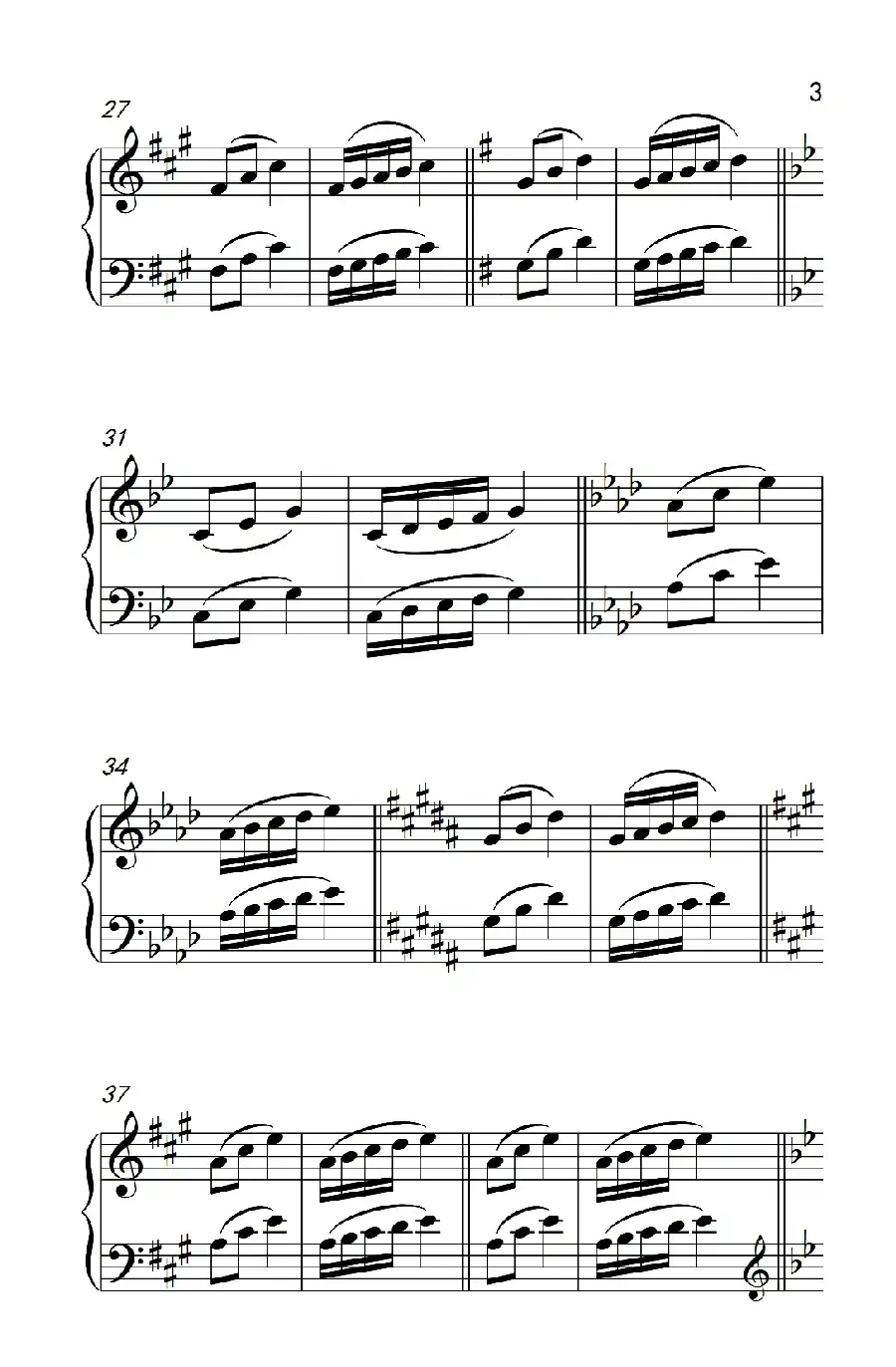 七.五指原位移调练习26(1)(儿童钢琴手指练习 1)