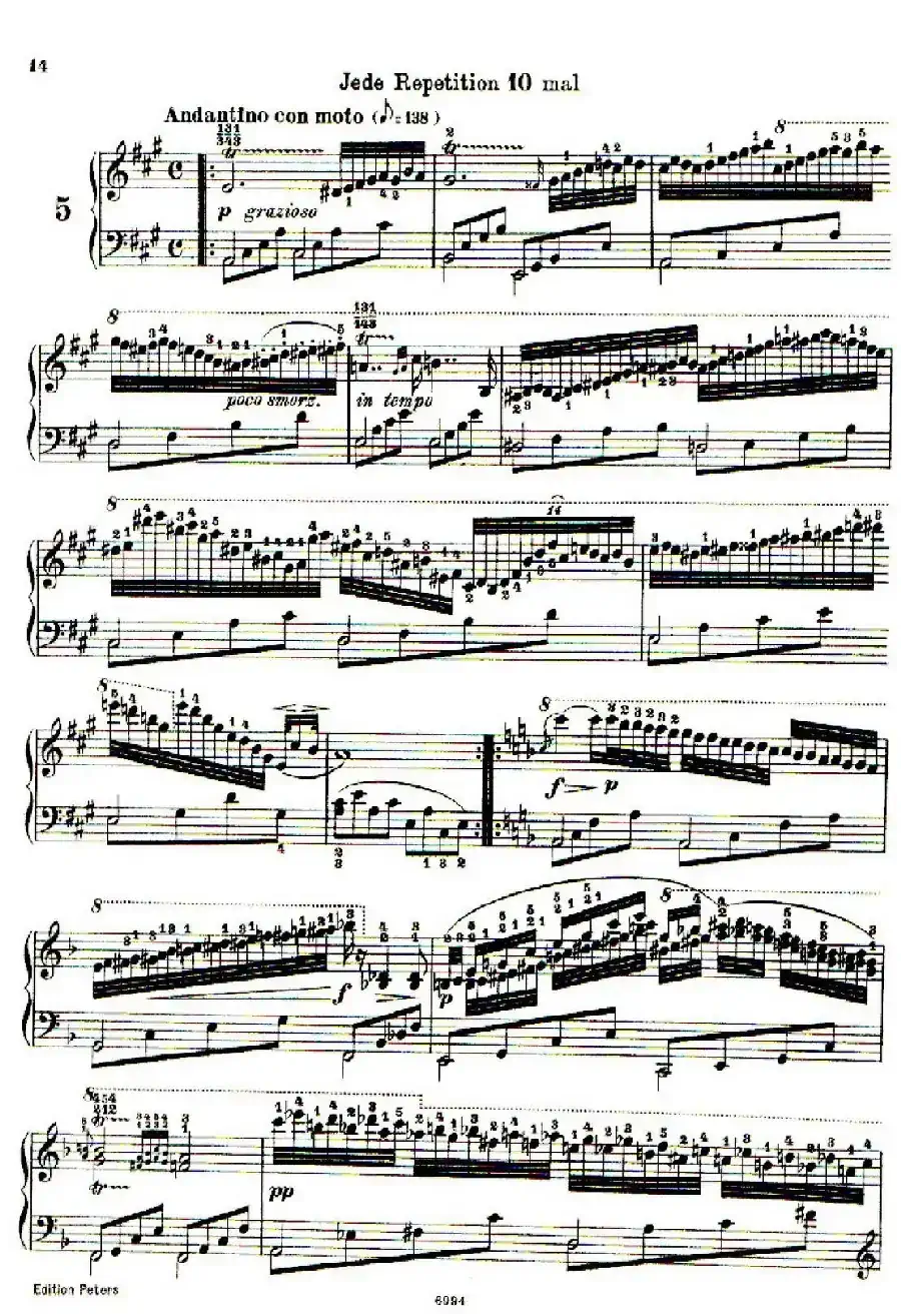 School of the Virtuoso Op.365（60首钢琴高级练习曲·5）