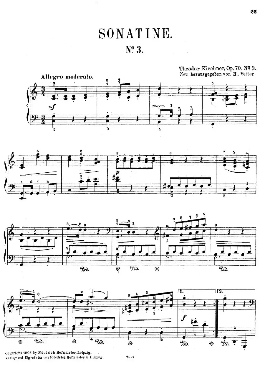 Five Sonatinas Op.70（5首钢琴小奏鸣曲·3）