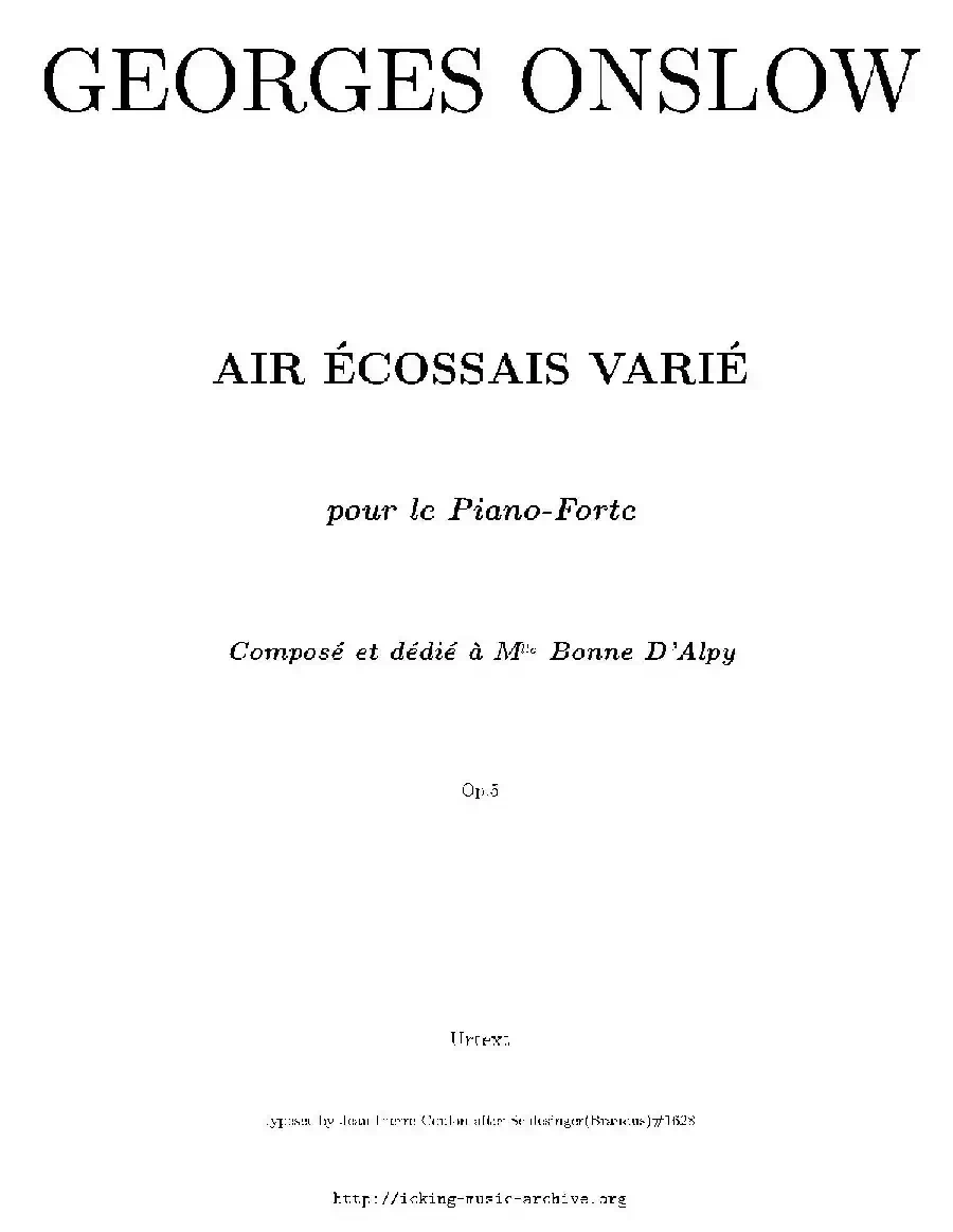 Air Ecossais Varie Op.5（苏格兰歌调变奏曲）