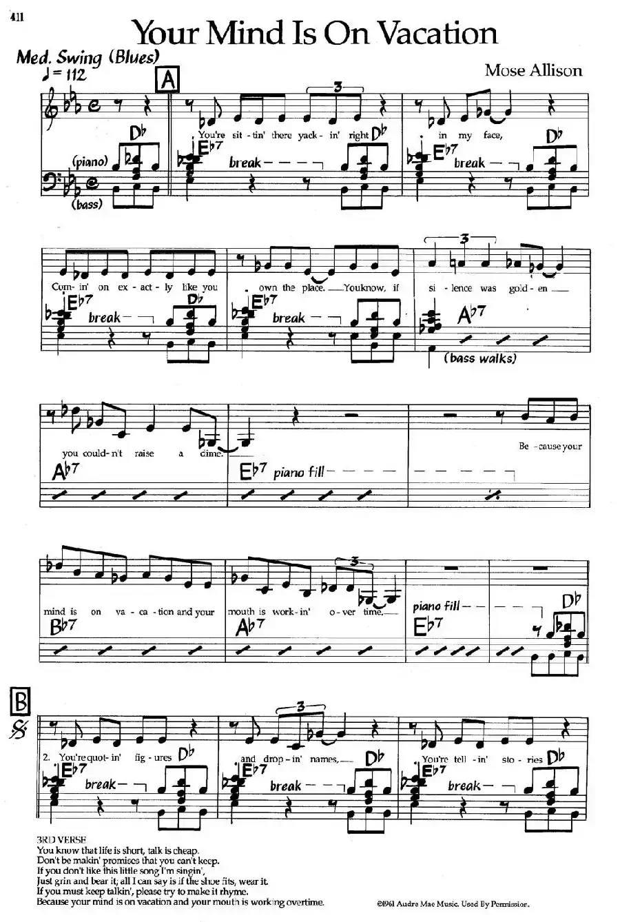 Your Mind On Vacation（爵士钢琴曲）