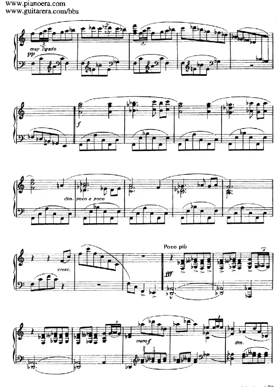 Six Pieces on Spanish Folksongs H.125（6首西班牙民谣小品·3. 节日的回忆 Ecos de la parranda）