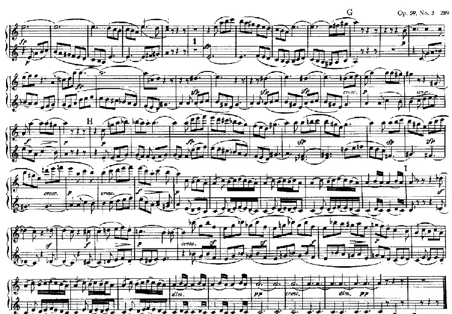 String Quartet No.9 in C Major Op.59-3 - 4 Hands（C大调第九弦乐四重奏·四手联弹）
