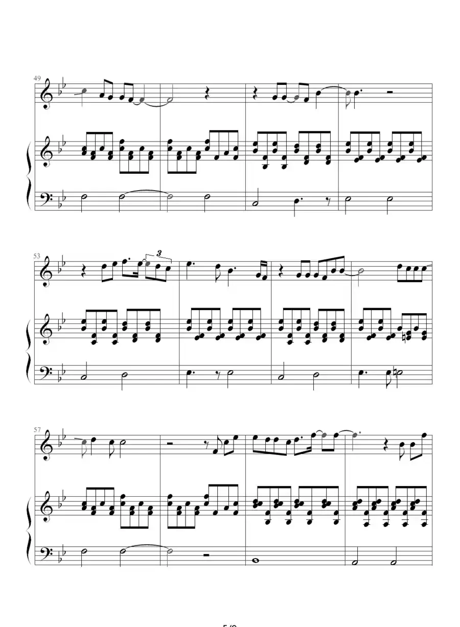 流泪手心(钢琴伴奏谱)