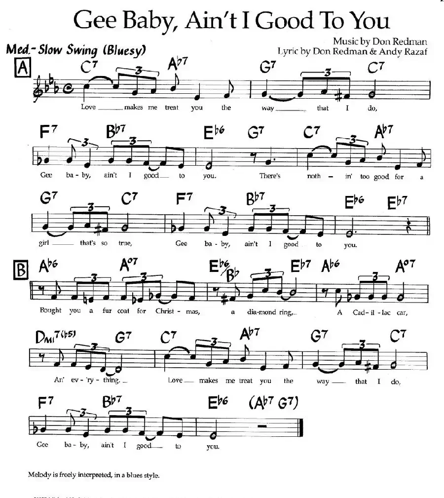 Gee Baby,Ain't I Good To You(爵士钢琴曲)