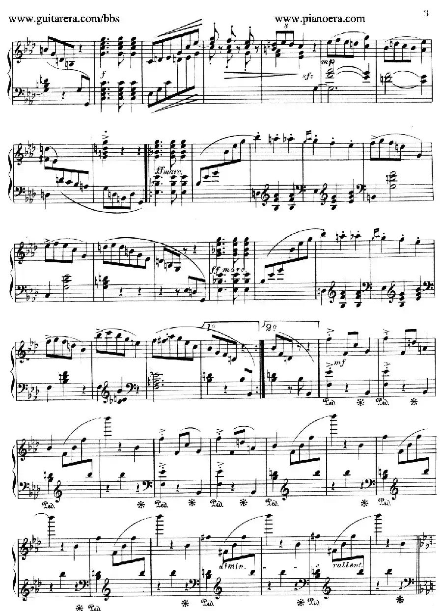 Valse Brillante in A Flat Major（降A大调华丽圆舞曲）