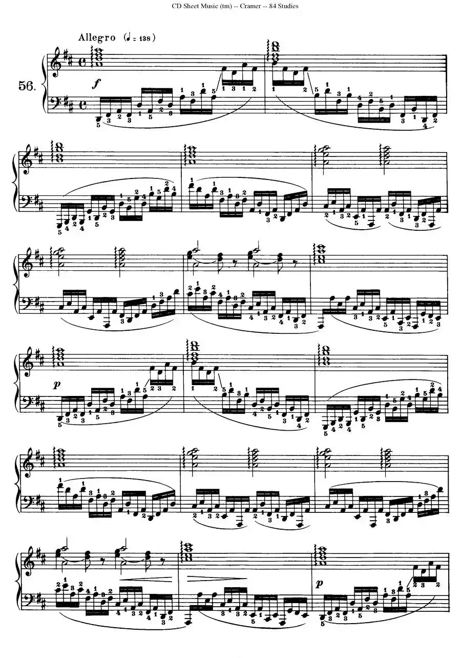 Cramer - 84 exercices（56—60）（克拉莫84首钢琴练习曲）