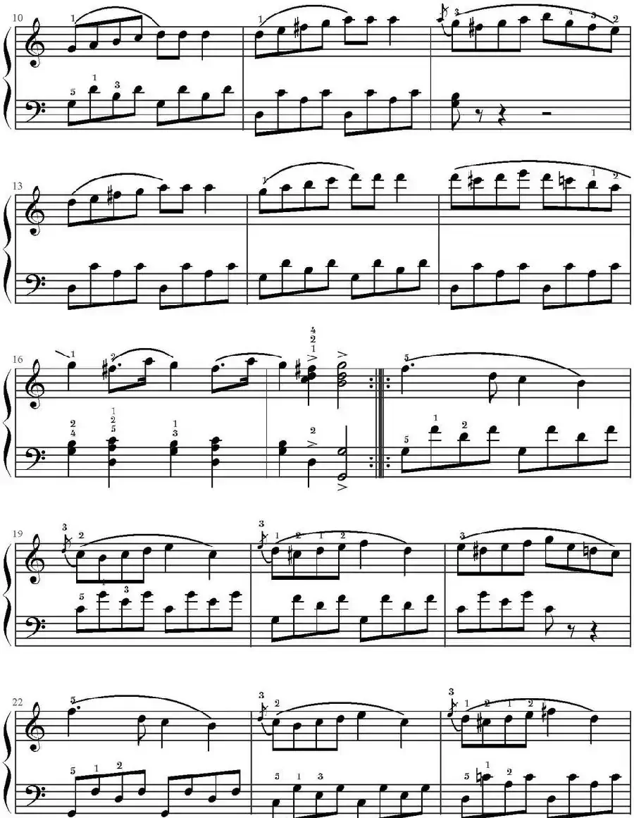 法国民间曲调小奏鸣曲 第一乐章(云雀)