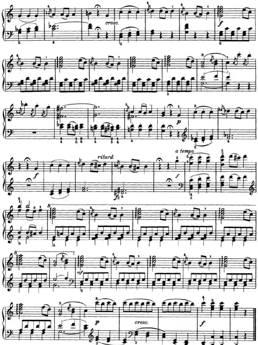 海顿 钢琴奏鸣曲 Hob XVI 50 in C major