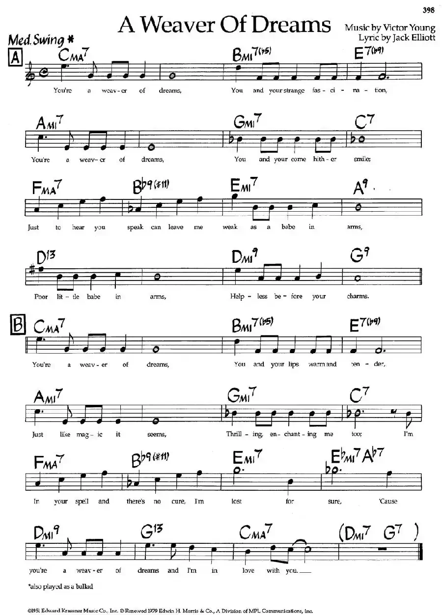 A Weaver Of Dreams（爵士钢琴曲）