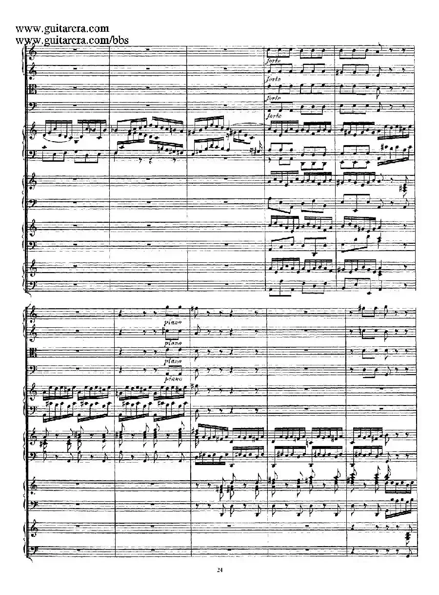 为四架古钢琴而作的a小调协奏曲 BWV 1065（总谱）