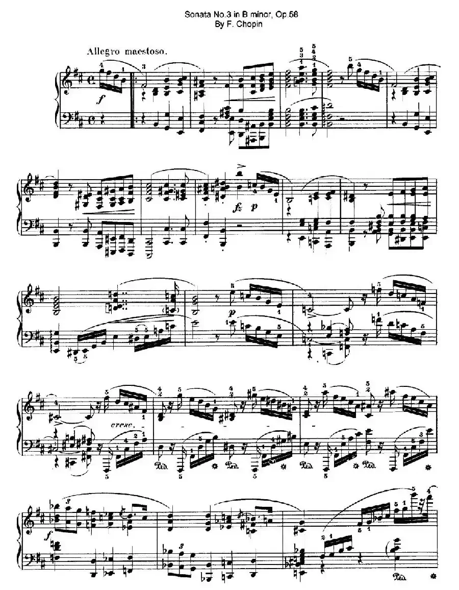 Piano Sonata No.3 in b Minor Op.58（b小调第三钢琴奏鸣曲·第一乐章）