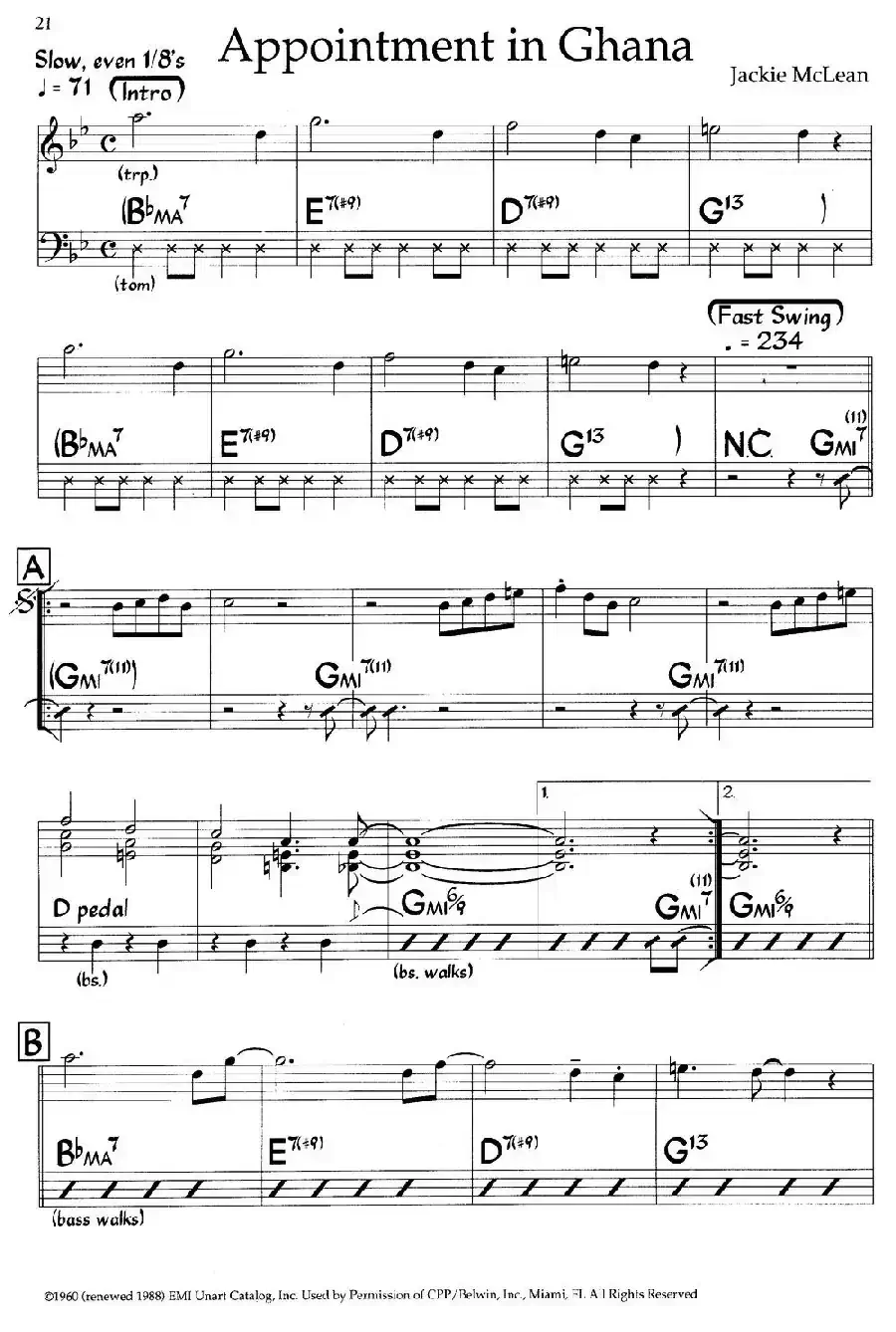 Appointment in Ghana（爵士钢琴曲）