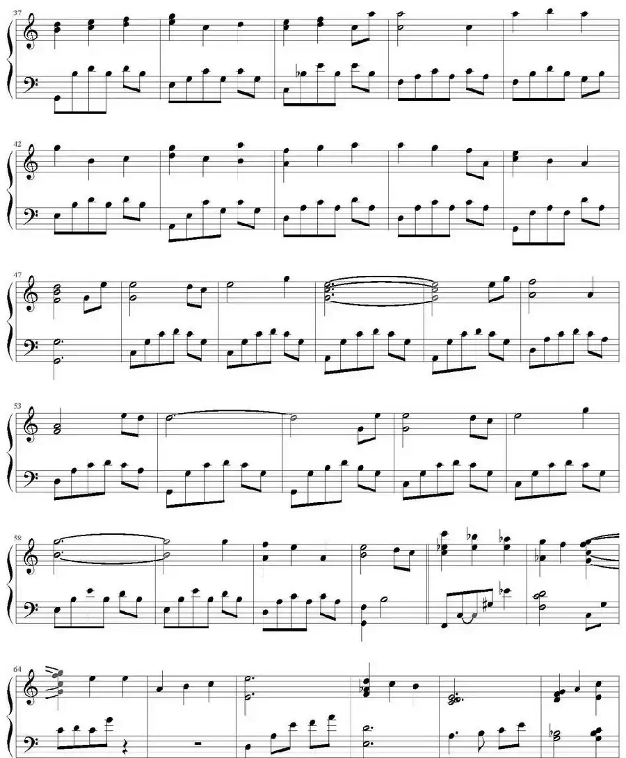 世界的约定（《哈尔的移动城堡》主题曲、弹琴吧制谱版）