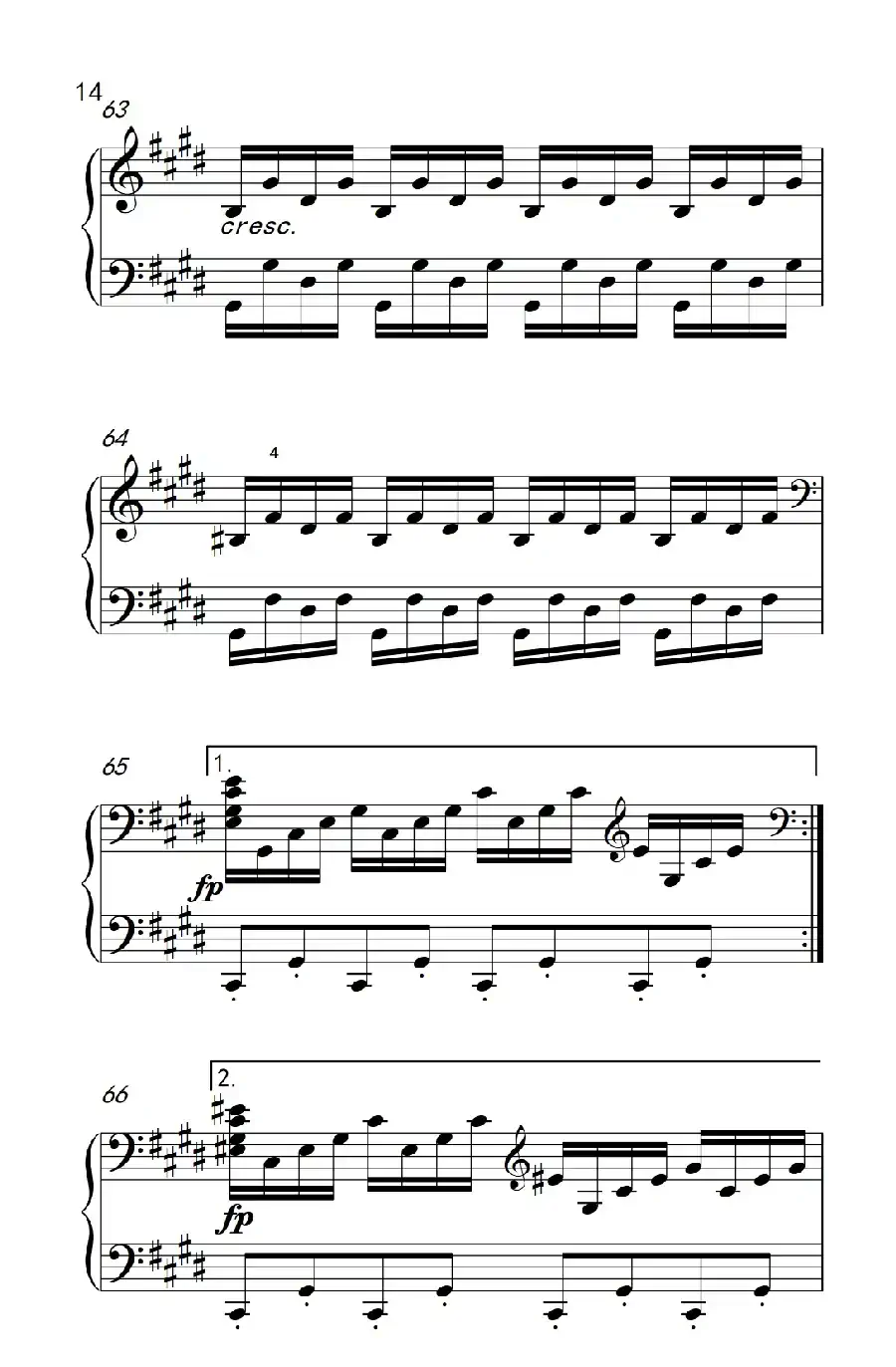 第十四号钢琴奏鸣曲（月光） 激动的急板