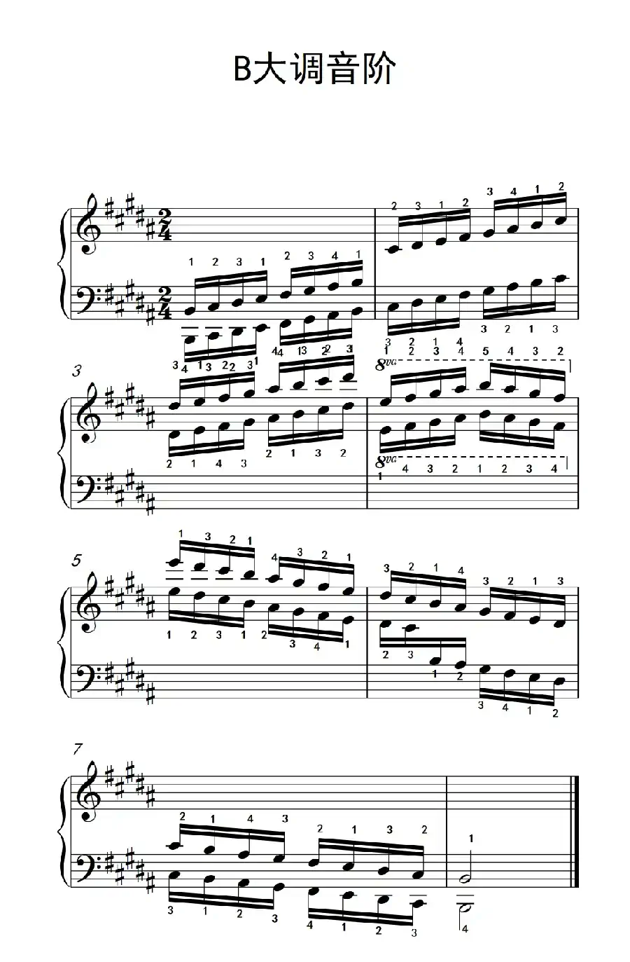 第七集11.B大调音阶（中央音乐学院 钢琴（业余）考级教程 7-9级）