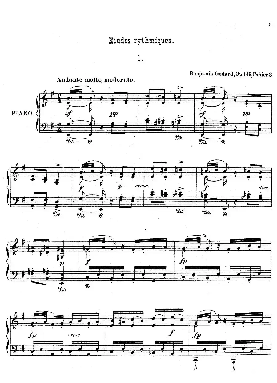 Etudes Rythmiques Op.149（节奏练习曲集）（1）