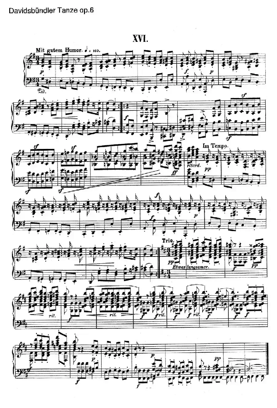 Davidsbundler Tanze Op.6（大卫同盟舞曲）