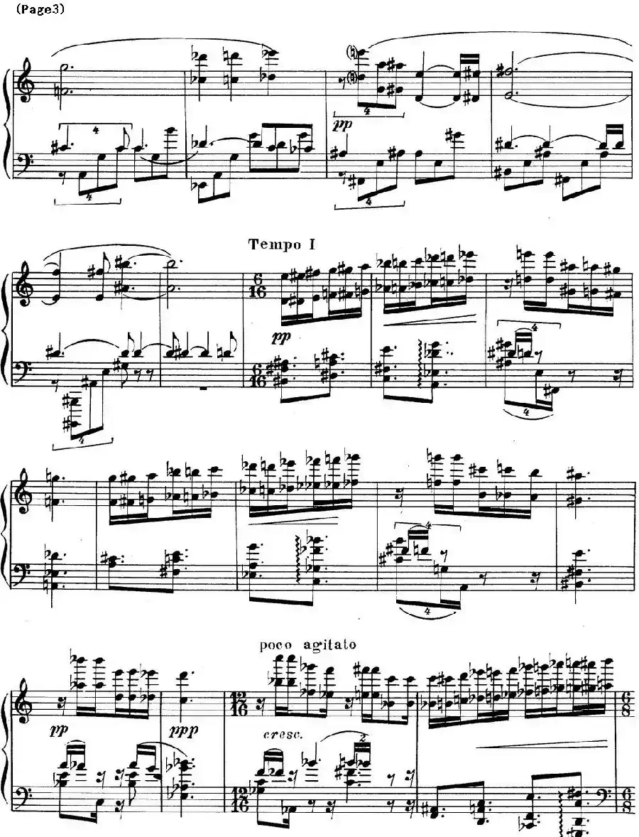 斯克里亚宾3首钢琴练习曲 Op65(No.1)