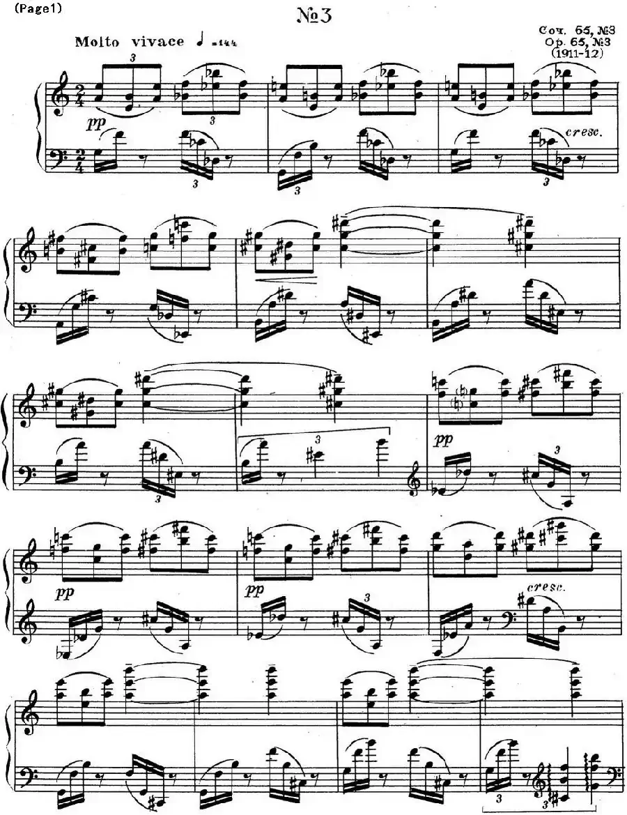 斯克里亚宾3首钢琴练习曲 Op65（No.3）