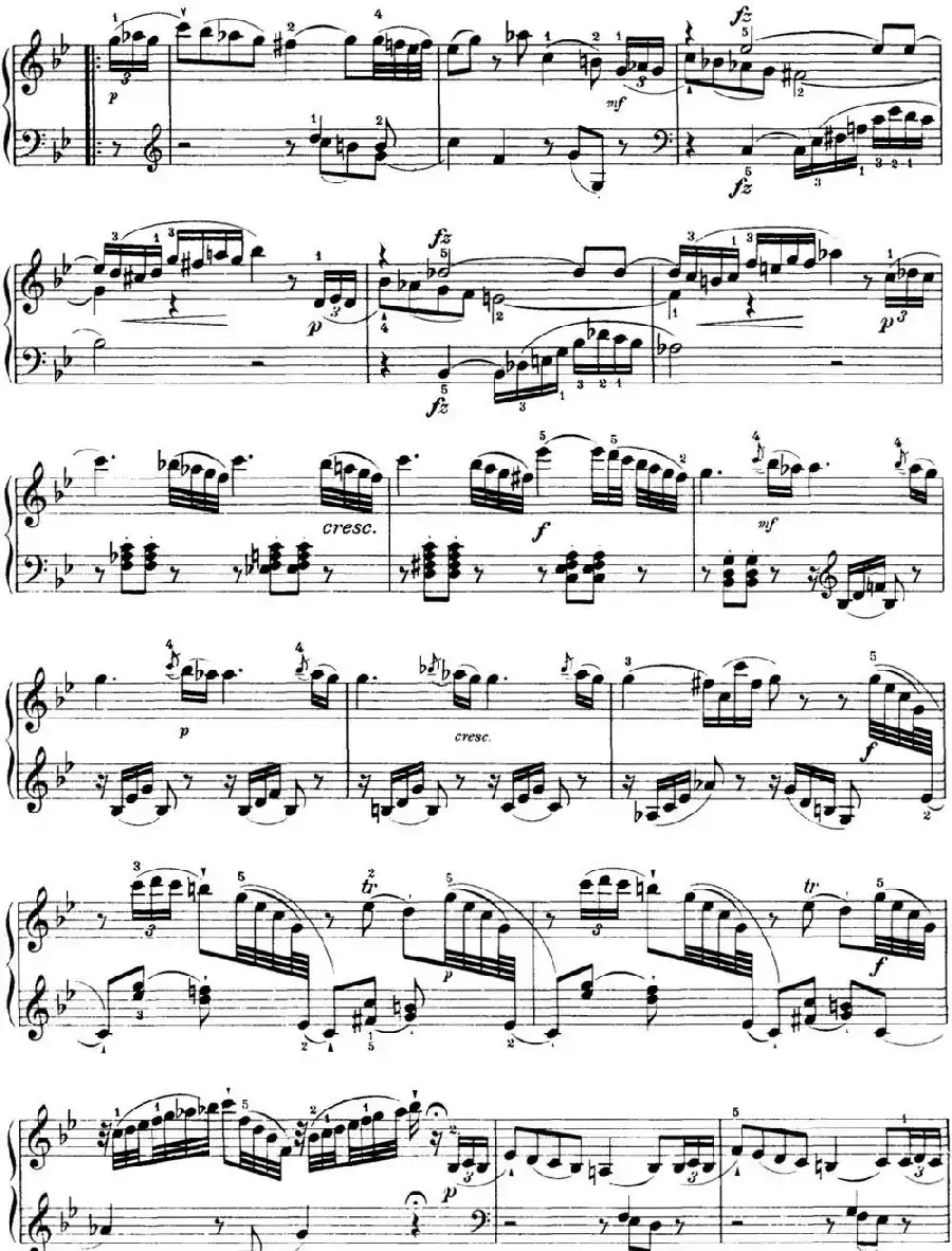 海顿 钢琴奏鸣曲 Hob XVI 44 in G minor