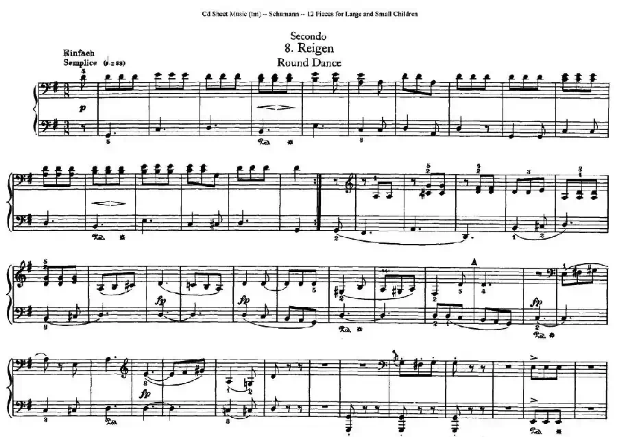 12首为孩子们而作的四手联弹曲 Op.85（四手联弹）（8）