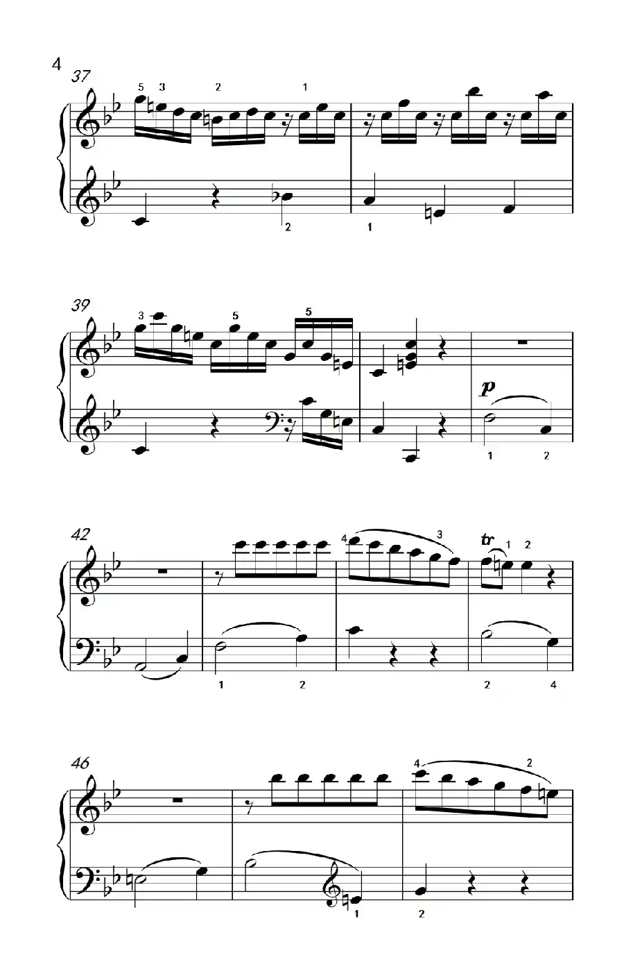 第七级1.♭B大调奏鸣曲 第一乐章 K.570(中央音乐学院 钢琴(业余)考级教程 7-9级)