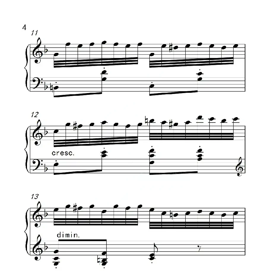 第六级B组 练习曲(中国音乐学院钢琴考级作品1~6级)