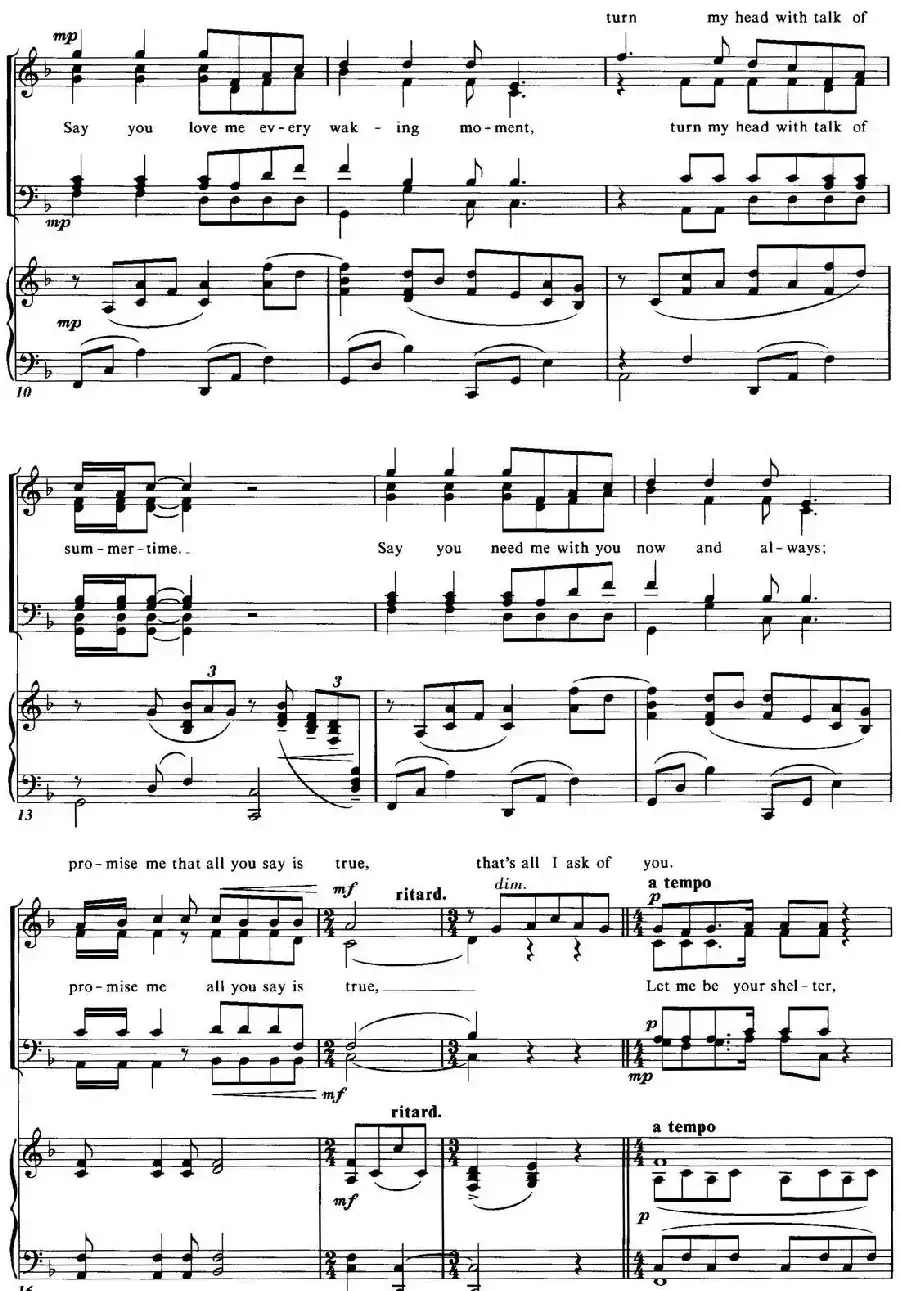Choral Suite from The Phantom of the Opera（5 ALL I ASK OF YOU、四重奏）
