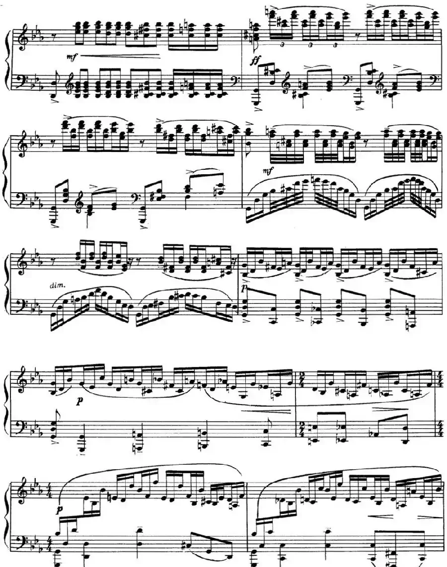 拉赫玛尼诺夫 音画练习曲9或10 Etudes tableaux Op.39 No.1