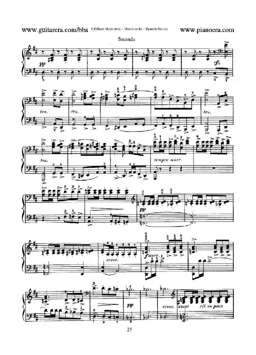 Spanish Dances Op.12（西班牙舞曲·四手联弹版）