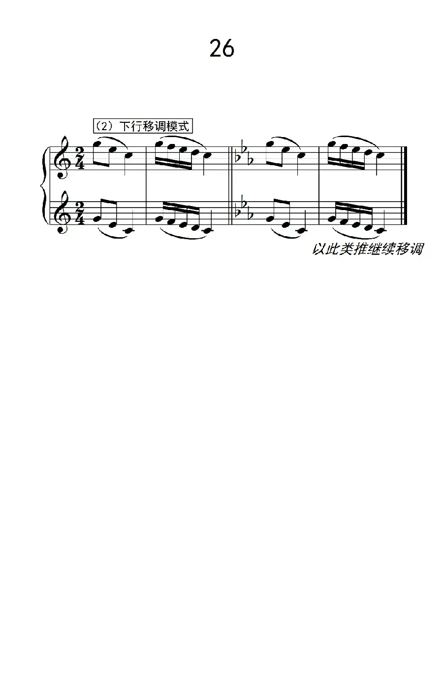 七.五指原位移调练习26(2)(儿童钢琴手指练习 1)