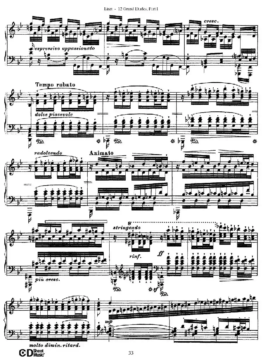 12 Grand Etudes S.137（12首华丽的练习曲·5）