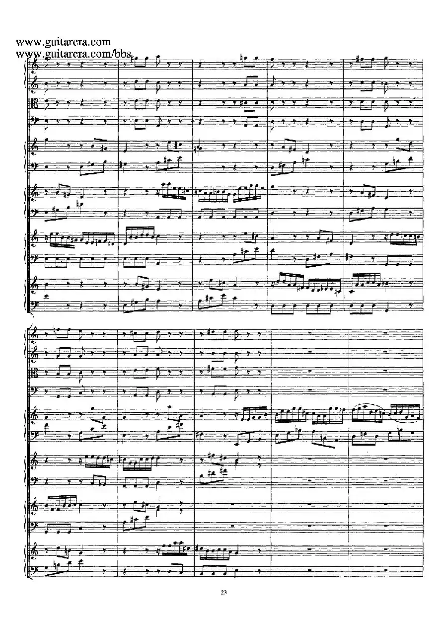 为四架古钢琴而作的a小调协奏曲 BWV 1065（总谱）