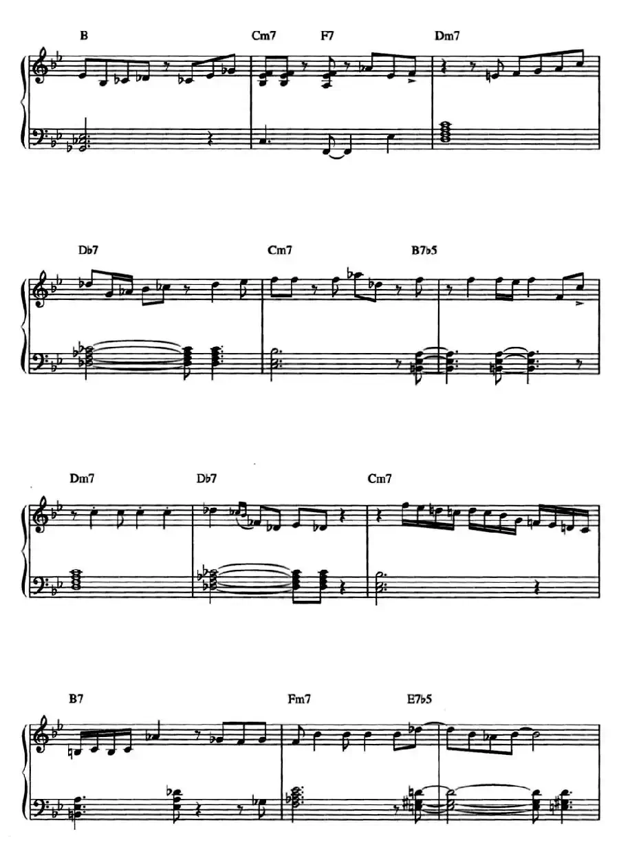 One Note Samba（samba de uma nota so）（爵士钢琴酒吧独奏钢琴谱）