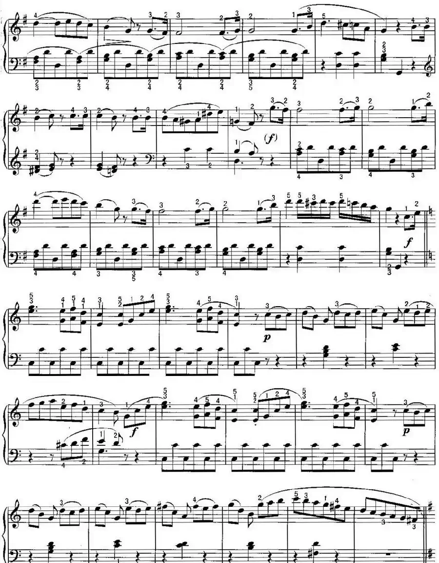 不可不弹的世界钢琴名曲：奏鸣曲（G大调）