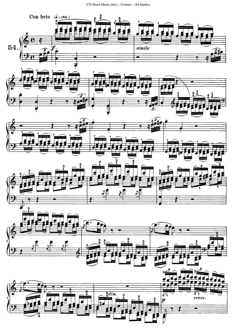 Cramer - 84 exercices（51—55）（克拉莫84首钢琴练习曲）