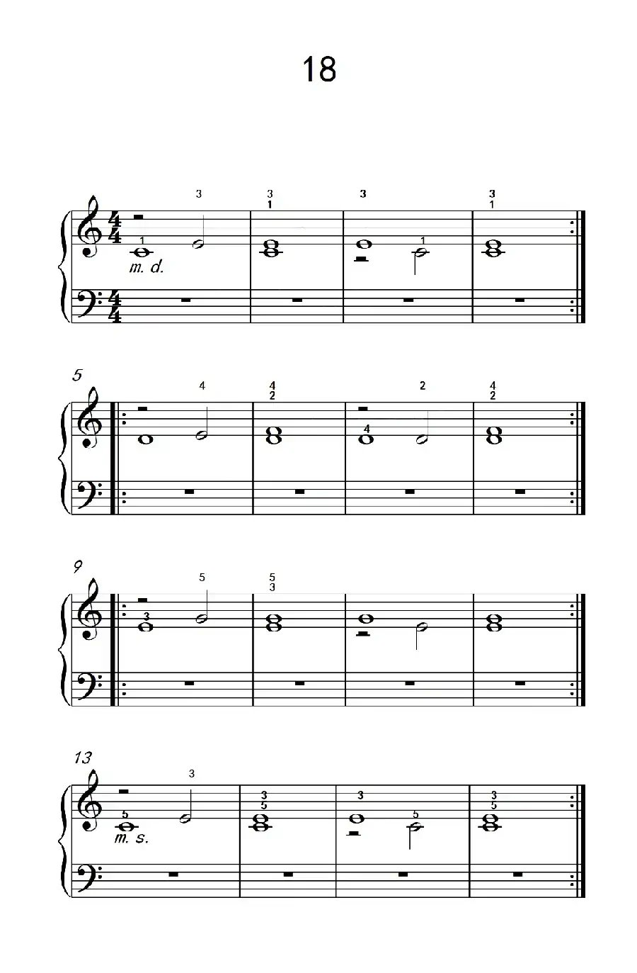 双音练习 18(儿童钢琴手指练习 2)