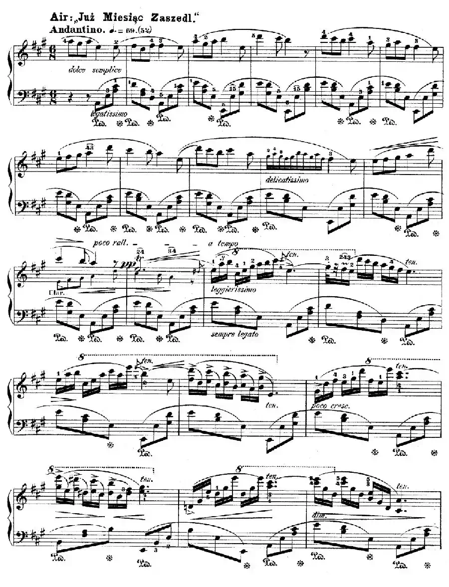 Grand Fantasy on Polish Airs Op.13（华丽的波兰民歌幻想曲·钢琴独奏版）